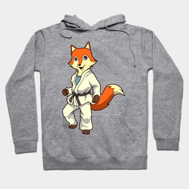 Comic fox does judo Hoodie by Modern Medieval Design